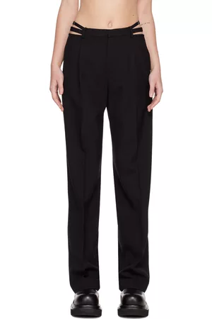 DION LEE Women Formal Pants - Black Lingerie Trousers