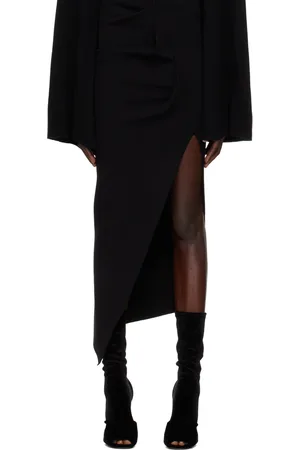 Rick Owens Black Rent Midi Skirt