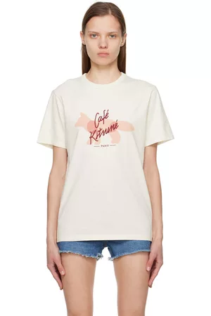 Maison Kitsuné Women T-shirts - Off-White Fox Cafe Kitsune Classic T-Shirt