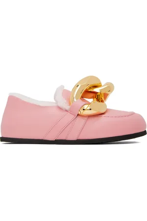 J.W.Anderson Pink Shearling Chain Loafers