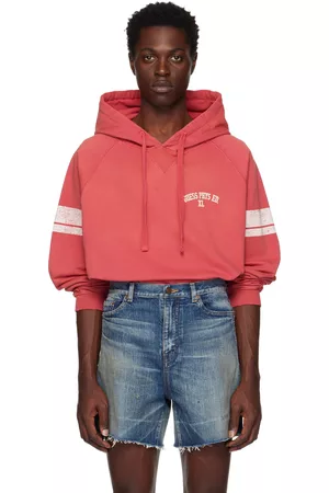 Guess Men Hoodies - Red Distressed Hoodie