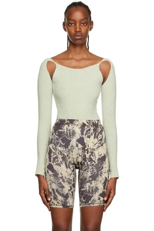 RUI Blue & Beige Cutout Bodysuit