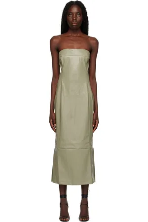 Paris Georgia Bodice Faux-Leather Midi Dress