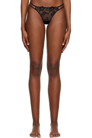 FLEUR DU MAL Black Nailhead Thong