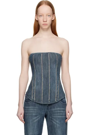 Miaou Blue Libra Denim Corset