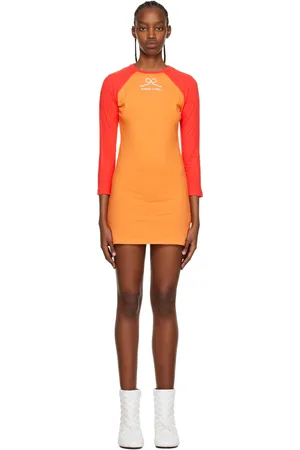 Maisie Wilen Orange Slinky Minidress