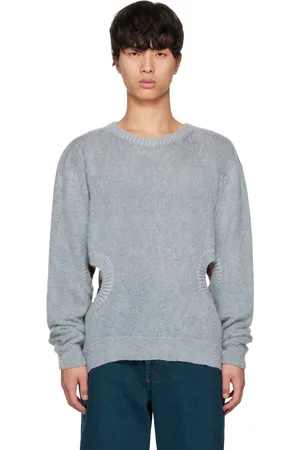 khanh brice nguyen SSENSE Exclusive Gray Cutout Sweater