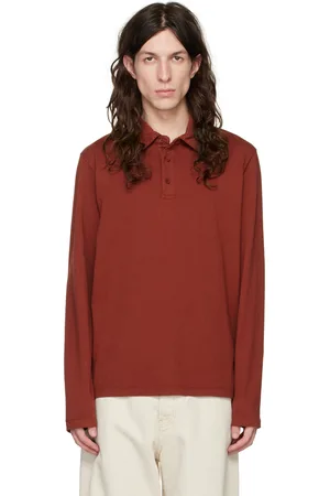 Vince Red Garment-Dyed Polo