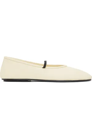 The Row Off-White Elastic Ballerina Flats