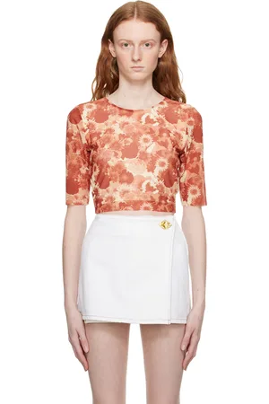 Ganni Orange Printed T-Shirt