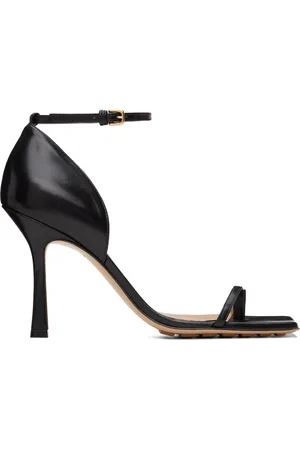 Bottega Veneta Black Stretch Strap Heeled Sandals