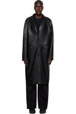 KSUBI Black Zephyr Duster Faux-Leather Coat