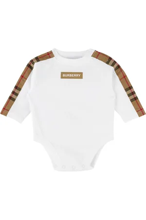 Burberry Baby White Check Bodysuit
