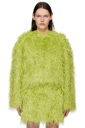 STINE GOYA Green Genesis Faux-Fur Jacket