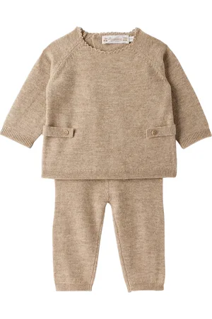 BONPOINT Baby Leggings - Baby Taupe Bamba Sweater & Leggings Set