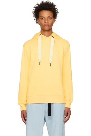 Moncler Yellow Embroidered Drawstring Hoodie