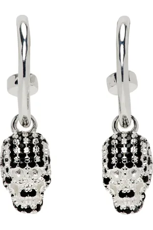 Stolen Girlfriends Club SSENSE Exclusive Silver Dusted Skull Sleeper Earrings