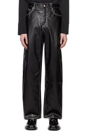 Eytys Black Benz Faux-Leather Trousers