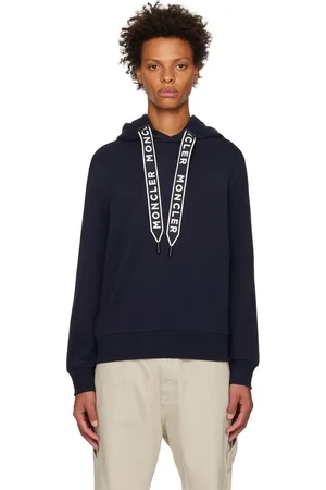 Moncler Navy Embroidered Drawstring Hoodie