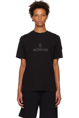 Moncler Men T-shirts - Black Garment-Washed T-Shirt