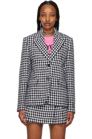 VERSACE Black & White Vichy Blazer