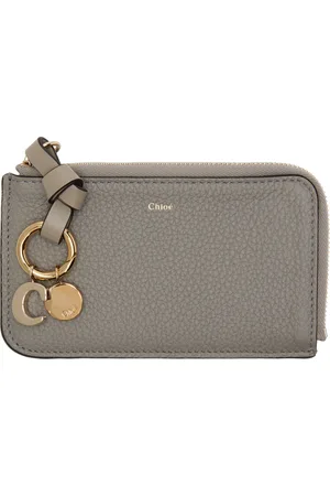 Chloé Gray Alphabet Zip Card Holder
