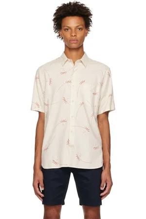 Vince Beige Willow Leaf Shirt
