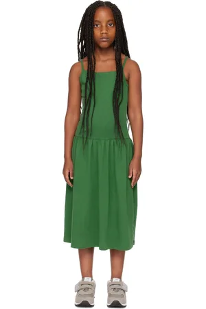 Gil Rodriguez SSENSE Exclusive Kids Green Lapointe Dropwaist Dress