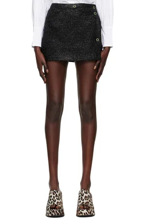 Ganni Black Sparkle Miniskirt