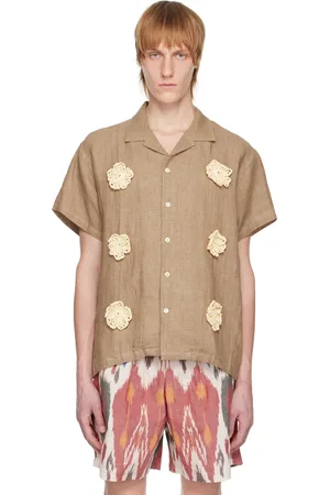 HARAGO Brown Flower Shirt