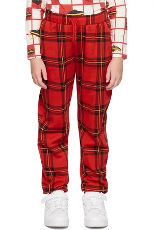 Mini Rodini Kids Red Check Lounge Pants