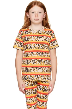 Mini Rodini Kids Beige Leopard Stripe T-Shirt