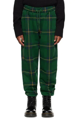 Mini Rodini Kids Green Check Lounge Pants