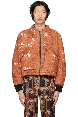 Vitelli Orange Graphic Bomber Jacket