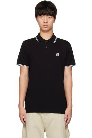 Moncler Men Polo Shirts - Black Patch Polo