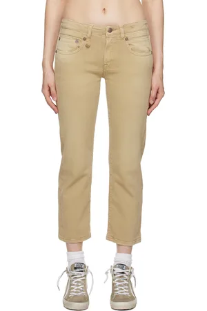 R13 Beige Boy Straight Jeans