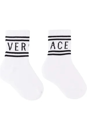 VERSACE Socks - Kids White Logo Socks