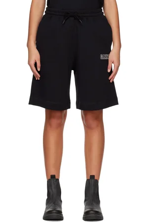 Ganni Black Software Drawstring Shorts