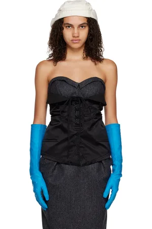 Maison Margiela Black Padded Corset Tank Top