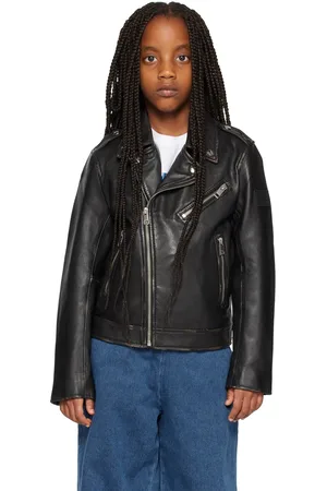 Diesel Kids Black JGarrett Leather Jacket