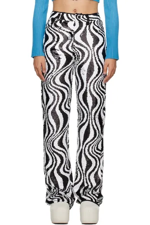 SIMON MILLER Black & White Tic Tic Trousers