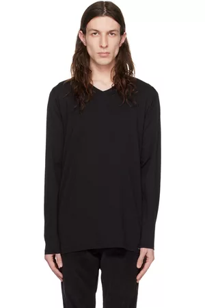 Tom Ford Men Long Sleeve - Black V-Neck Long Sleeve T-Shirt