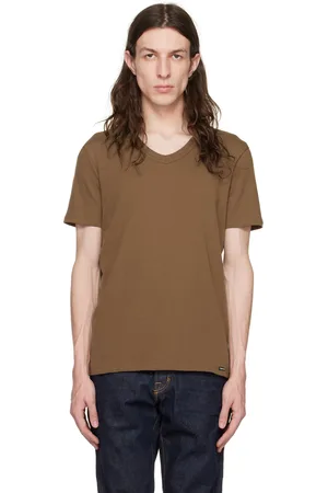 Tom Ford Brown V-Neck T-Shirt
