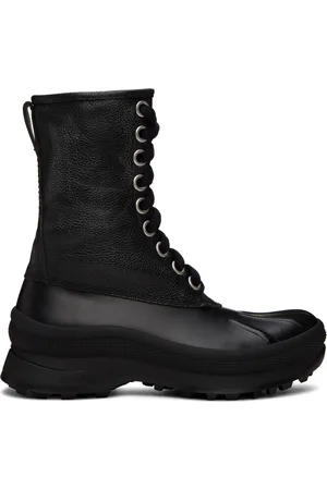 Jil Sander Black Leather Lace-Up Boots