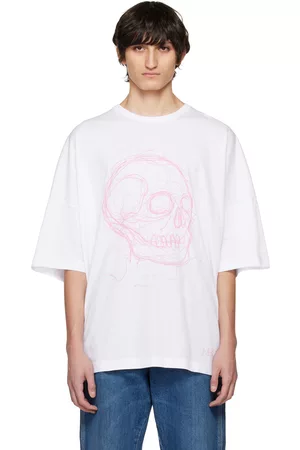 Alexander McQueen Men T-shirts - White Printed T-Shirt