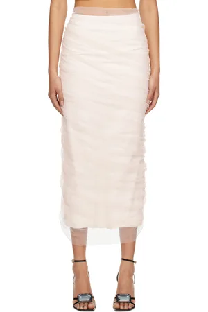 Renaissance Renaissance Pink & White Diana Midi Skirt