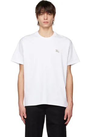 Burberry Men T-shirts - White Crystal-Cut T-Shirt