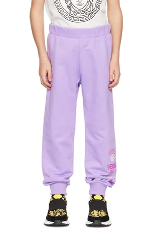 VERSACE Kids Purple Safety Pin Sweatpants