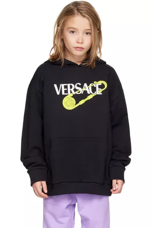 Versace Kids Black Safety Pin Hoodie