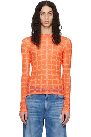 J.W.Anderson Orange Grid Long Sleeve T-Shirt